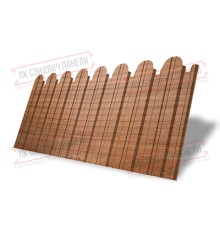 Профнастил фигурный С10 - 0,45 Окрас - Б, Print Elite с пленкой Honey Wood.