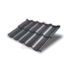 Металлочерепица модульная Квинта Uno 3D RAL7024 Quarzit PRO Matt-0,5