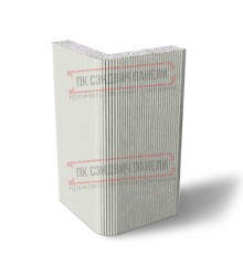Угловая сэндвич-панель вертикальная из пенополистирола, 0.5/0.5, ширина 1200 мм, толщина 200 мм, RAL9002