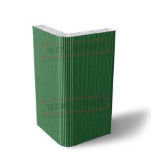 Угловая сэндвич-панель вертикальная из пенополистирола, 0.5/0.5, ширина 1200 мм, толщина 200 мм, RAL6002