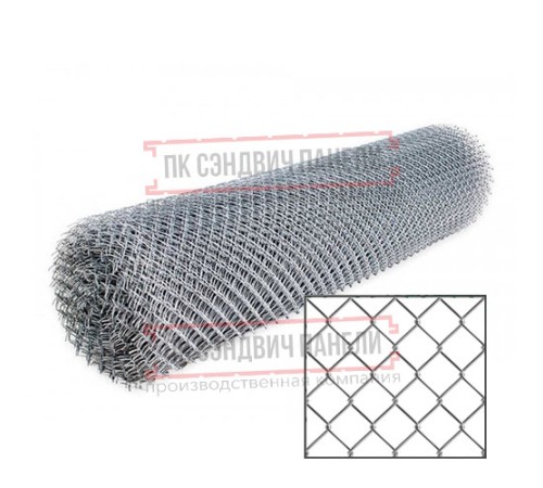 Сетка рабица оцинкованная 2,0x10 м, ячейка 50x50x2,5