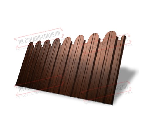 Профнастил фигурный С10 - 0,45 Окрас - Б, Print Elite с пленкой Choco Wood.