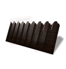 Профнастил фигурный С20 - 0,45 Окрас - Б, Print Elite с пленкой Coffee Wood.