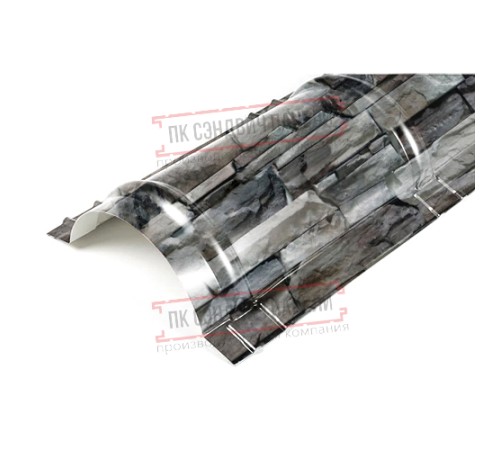 Планка конька круглого R110х2000 ECOSTEEL-БелыйКамень-0.5