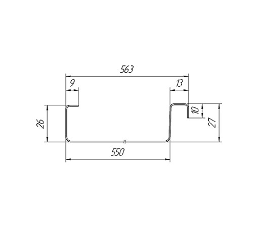Продольно гнутый фальц гладкий 0,5 RAL 7016 Atlas