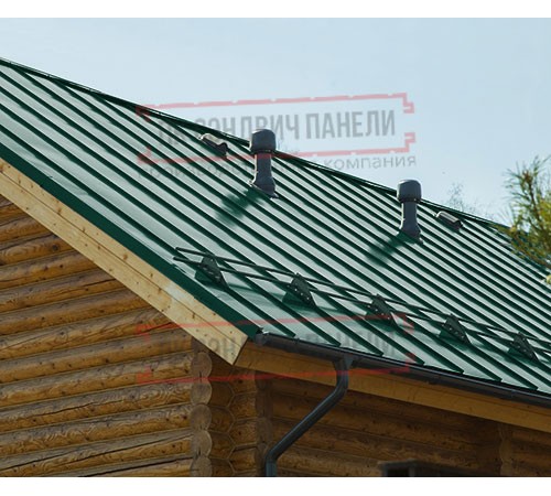 Фальц двойной стоячий Line 0,5 Satin Мatt RAL6005 зеленый мох с пленкой на замках