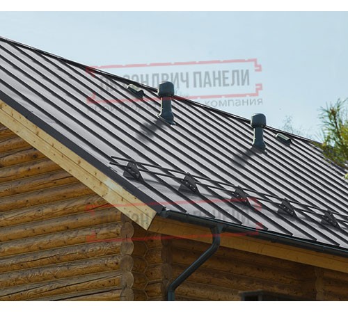 Фальц двойной стоячий Line 0,5 PurPro Matt 275 RAL7024 мокрый асфальт с пленкой на замках