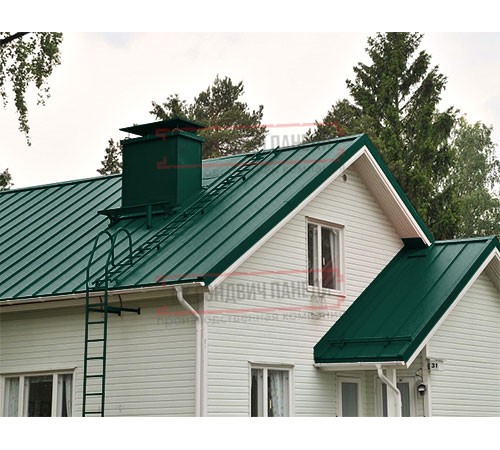 Кликфальц 0,5 Satin Мatt RAL6005 зеленый мох с пленкой на замках