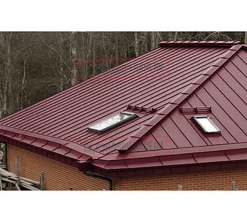 Кликфальц Pro 0,45 Drap ST RAL3005 красное вино с пленкой на замках