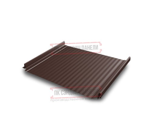 Кликфальц Pro Gofr 0,5 Rooftop Matte RAL8017 шоколад с пленкой на замках