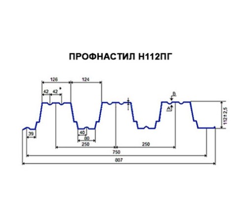 Продольно гнутый профнастил для укрытий конвейеров Н112ПГ-807, 0,7, нержавеющий