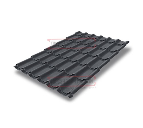 Металлочерепица Классик RAL7024 PurLite Мatt-0,5
