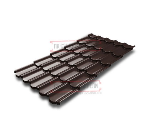 Металлочерепица Квинта плюс 3D RR887 GreenCoat Pural-0,5