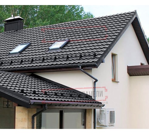 Металлочерепица Квинта плюс 3D RAL7024 Satin-0,5