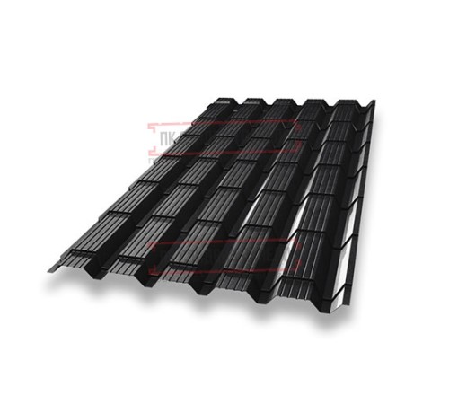 Металлочерепица Квадро профи RAL9005 Drap-0,45