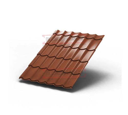 Металлочерепица Ламонтерра RAL8004 Norman-0.5