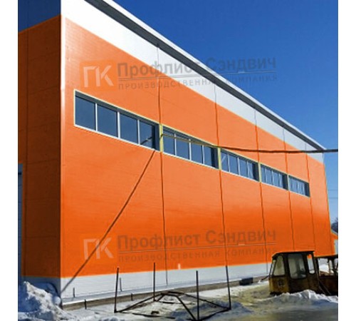 Сэндвич панели гладкие с пенополиуретаном, ширина 1000 мм, толщина 80 мм, 0.5/0.5, RAL2004