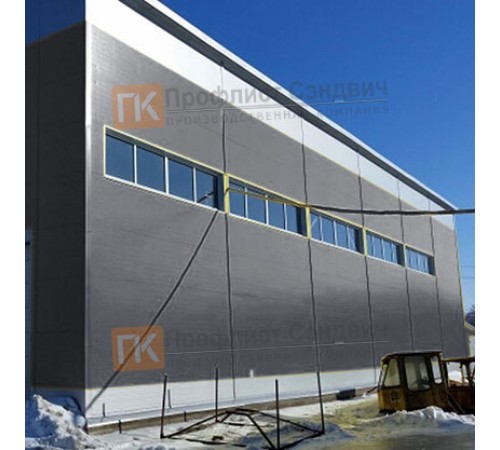 Сэндвич панели гладкие с пенополиизоциануратом, ширина 1000 мм, толщина 150 мм, 0.5/0.5, RAL7024