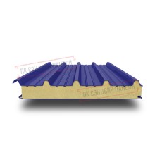 Сэндвич панели кровельные с пенополиуретаном, ширина 1200 мм, толщина 60 мм, 0.5/0.5, RAL5002