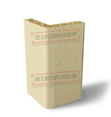 Угловая сэндвич-панель вертикальная из минеральной ваты, 0.5/0.5, ширина 1200 мм, толщина 180 мм, RAL1014