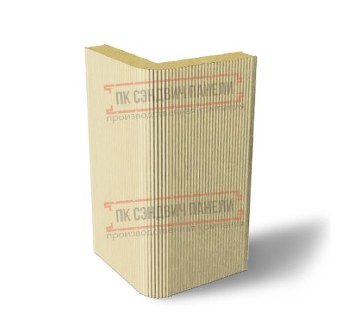Угловая сэндвич-панель вертикальная из пенополиизоцианурата, 0.5/0.5, ширина 1200 мм, толщина 10 мм, RAL1014