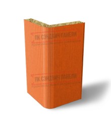 Угловая сэндвич-панель вертикальная из минеральной ваты, 0.5/0.5, ширина 1200 мм, толщина 180 мм, RAL2004