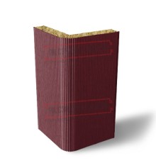 Угловая сэндвич-панель вертикальная из минеральной ваты, 0.5/0.5, ширина 1200 мм, толщина 180 мм, RAL3005