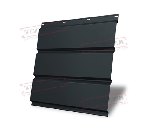 Софит металлический без перфорации 0,5 Rooftop Matte с пленкой RAL 7016 антрацитово-серый
