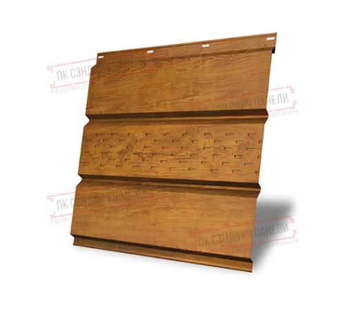 Софит металлический центральная перфорация 0,45 Print Elite с пленкой Golden Wood