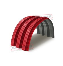 Профнастил H114ПГ-0.65, для бескаркасных ангаров, Полиэстер RAL 3020.